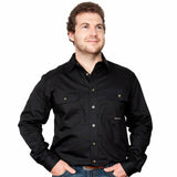 Mens Evan Workshirt LS FB Black