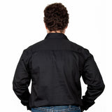 Mens Evan Workshirt LS FB Black 1