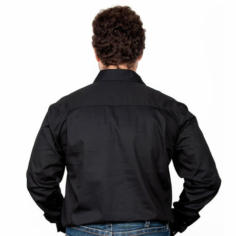 Mens Evan Workshirt LS FB Black 1