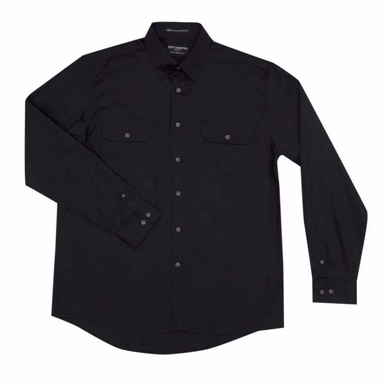 Mens Evan Workshirt LS FB Black 2