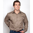Mens Evan Workshirt LS FB Brown
