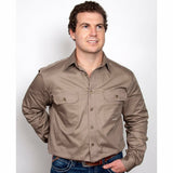 Mens Evan Workshirt LS FB Brown