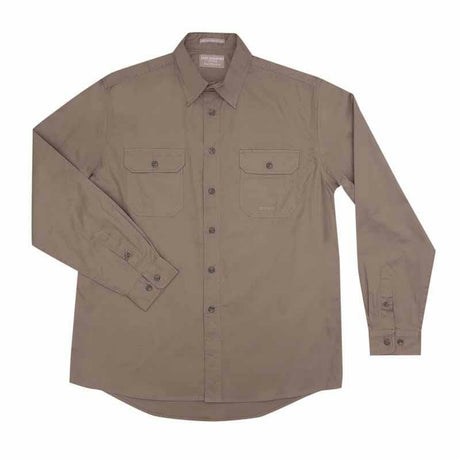Mens Evan Workshirt LS FB Brown 2