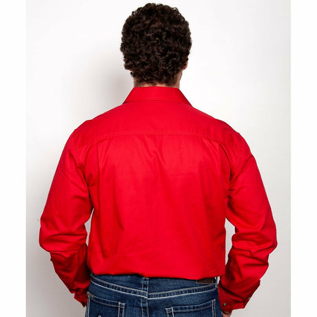 Mens Evan Workshirt LS FB Chilli 1
