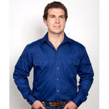 Mens Evan Workshirt LS FB Cobalt