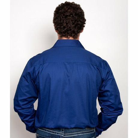 Mens Evan Workshirt LS FB Cobalt 1