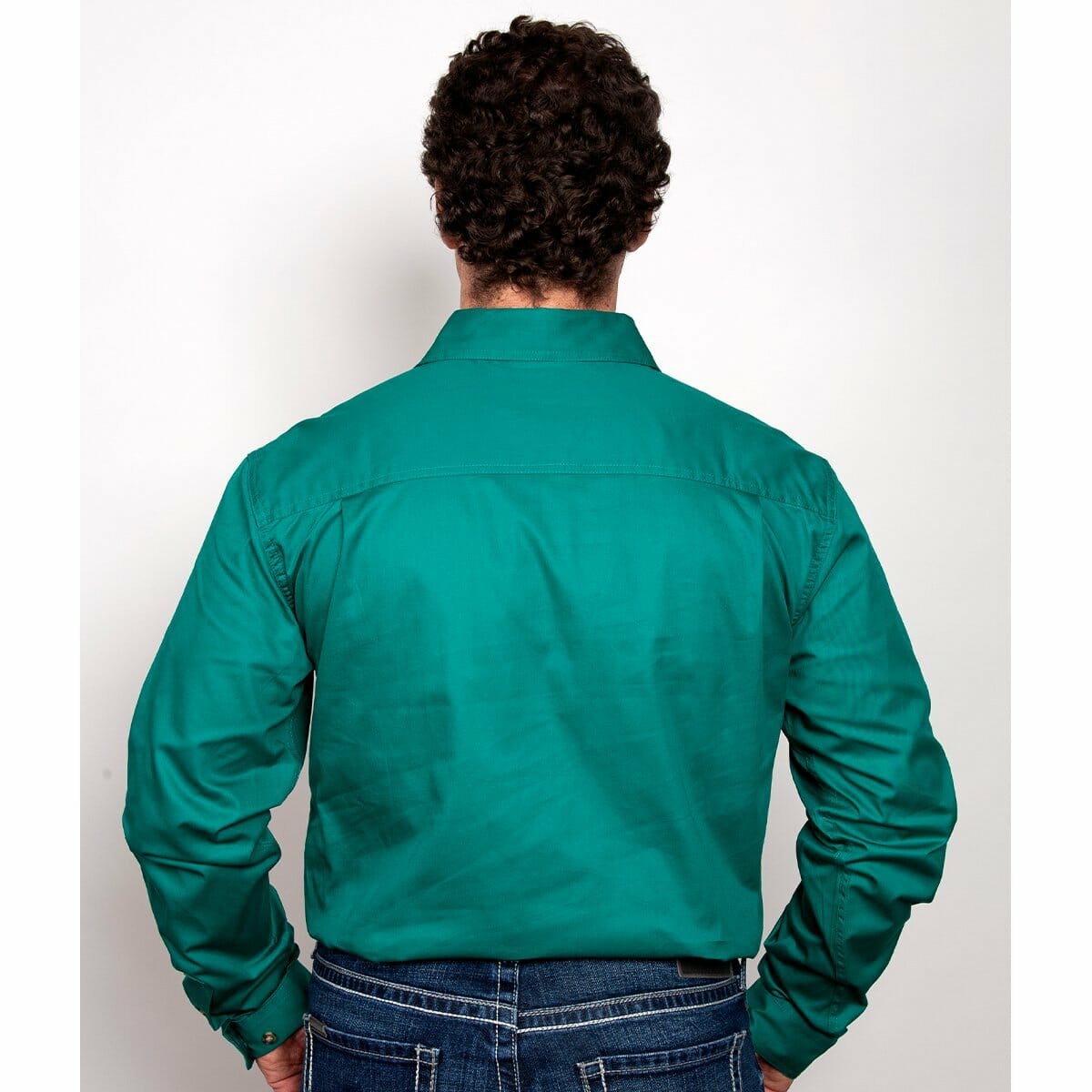Mens Evan Workshirt LS FB Dark Green 1