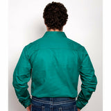 Mens Evan Workshirt LS FB Dark Green 1
