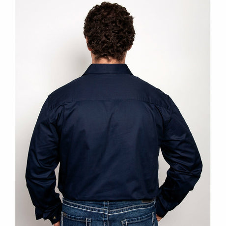 Mens Evan Workshirt LS FB Navy 1