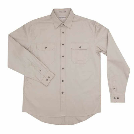 Mens Evan Workshirt LS FB Stone 2