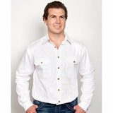 Mens Evan Workshirt LS FB White