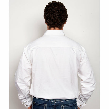 Mens Evan Workshirt LS FB White 1