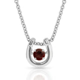 Montana Birthstone Horseshoe Necklace - January