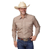 Roper Mens Amarillo Collection LS Shirt 'Rust'