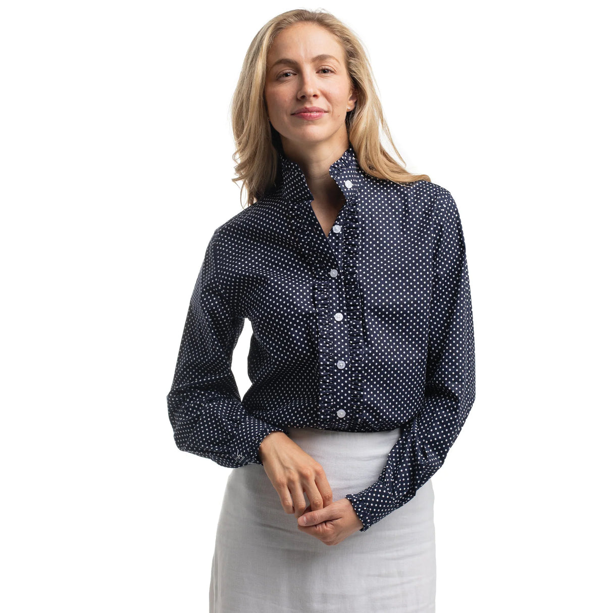 Just Country Abbey Frills FB Navy and White Mini Spots