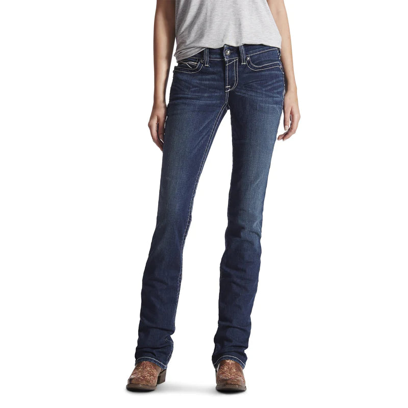 Womens REAL Mid Rise Stackable Straight Leg Stretch