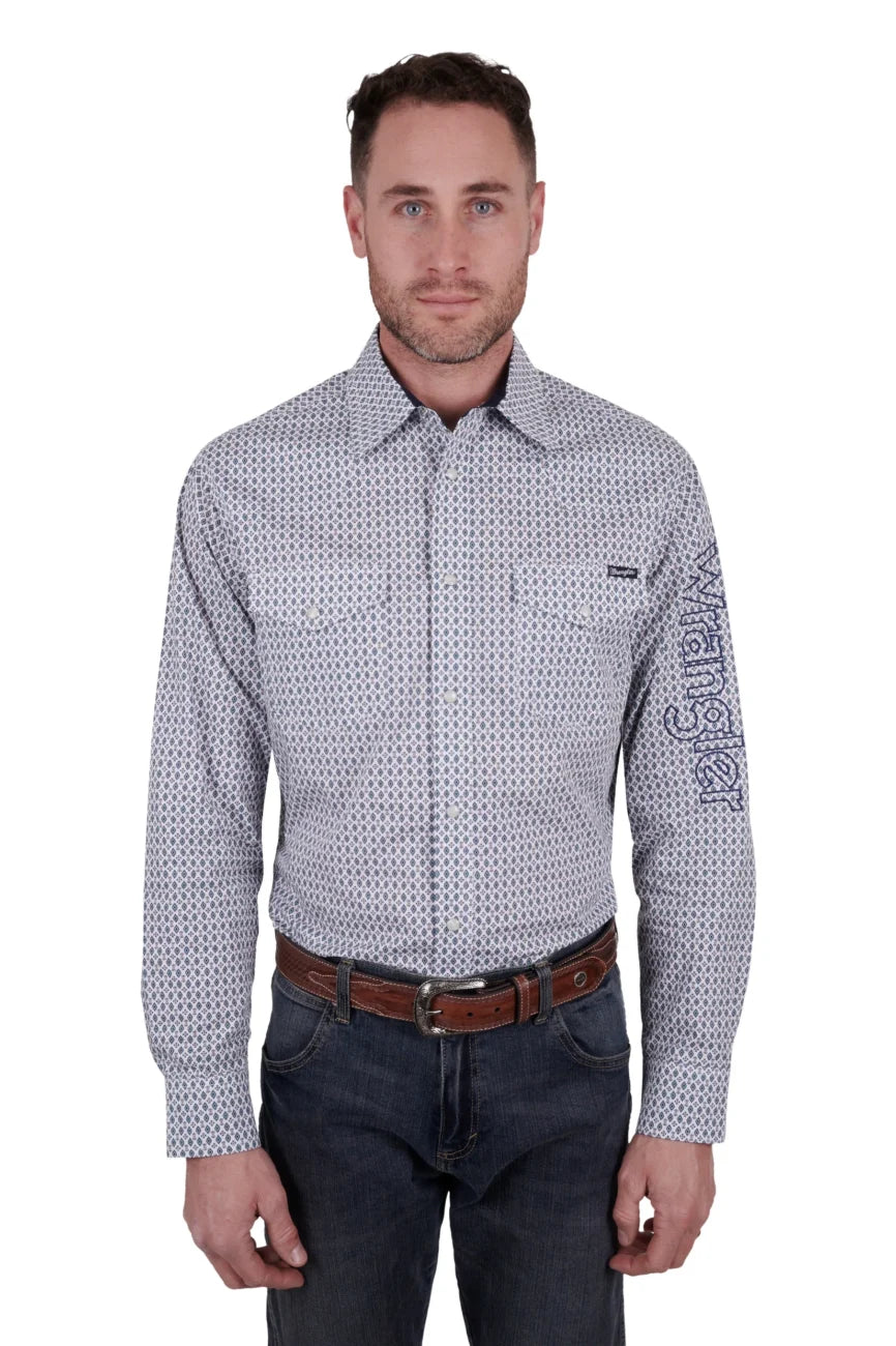 Wrangler Mens Clinton Logo LS Shirt