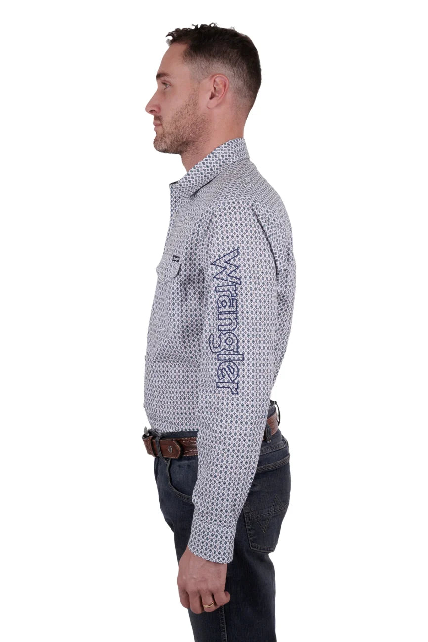 Wrangler Mens Clinton Logo LS Shirt