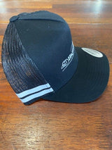 Flexfit Striped Hayes and Co Trucker Rural Cow Logo - Black