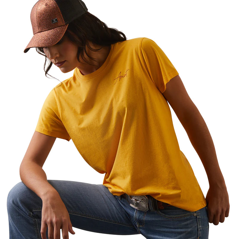 Ariat Womens REAL Cool Cow SS T-Shirt Yolk Yellow