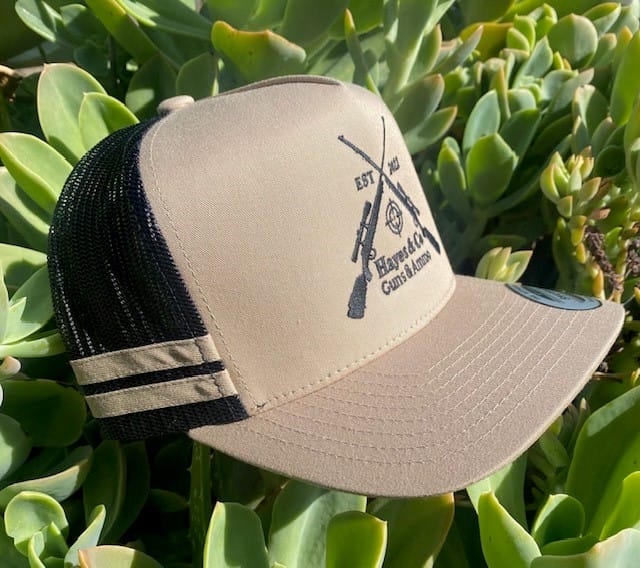 Flexfit Stripe Hayes and Co Trucker FIRE ARMS LOGO KHAKI/BLACK
