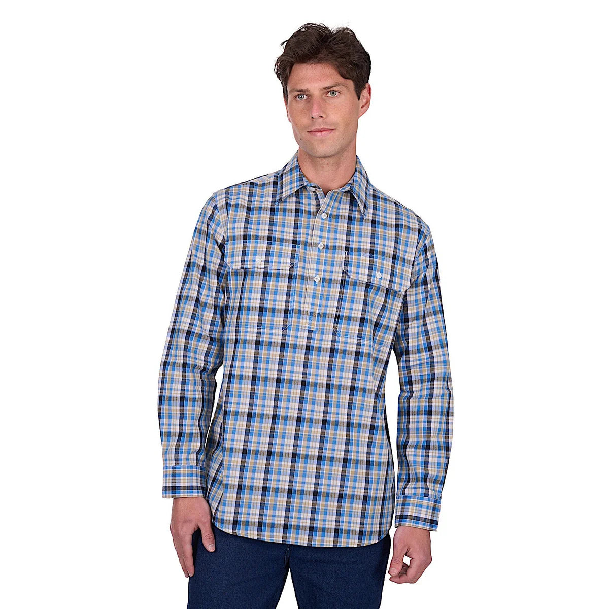 Hard Slog Mens Gibson 1/2 PLKT LS Shirt