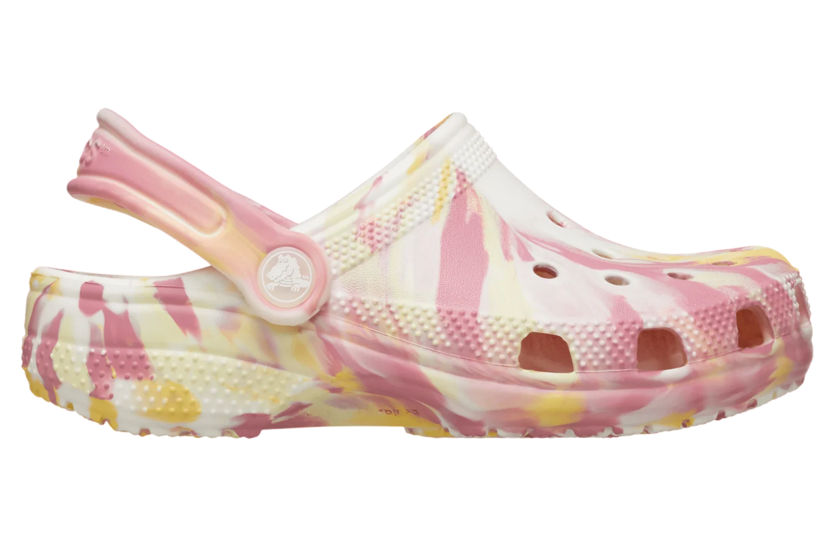 CROCS Toddler Classic Glow-in-the-dark Marbled Clog In Daylily/multi
