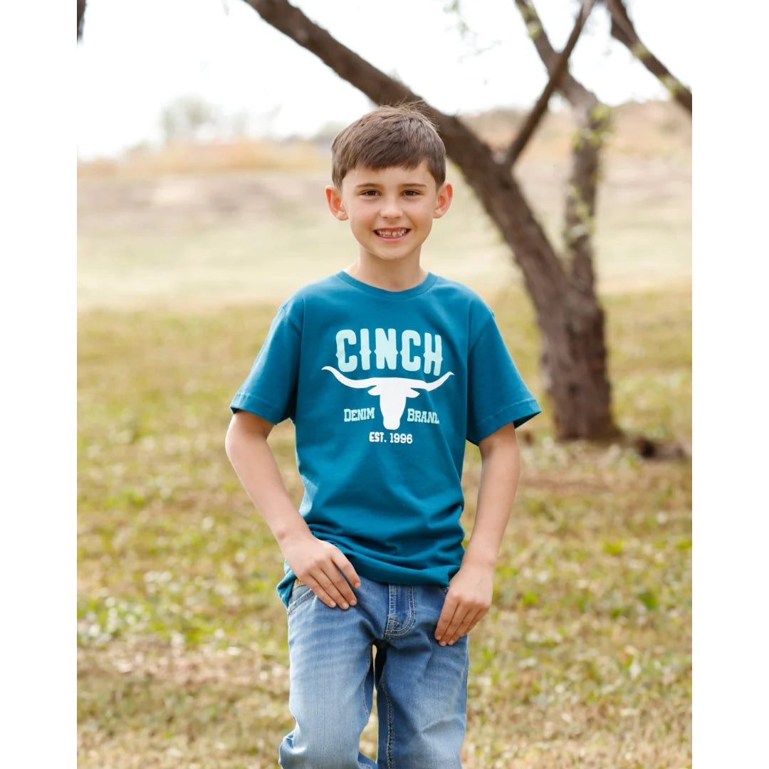 Cinch Boys T-shirt - Teal Blue