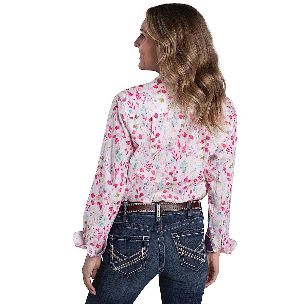 Just Country Abbey FB Print LS Work Shirt