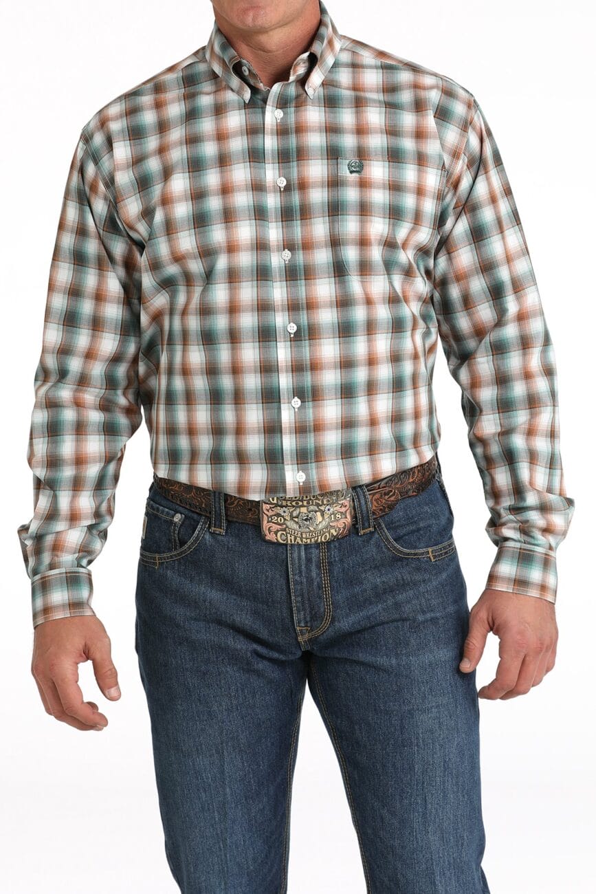 Cinch Mens Long Sleeve Shirt White