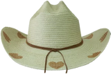 Sunbody Kids Cattleman Brown Palm Hearts Hat