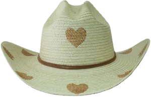 Sunbody Kids Cattleman Brown Palm Hearts Hat