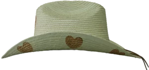 Sunbody Kids Cattleman Brown Palm Hearts Hat