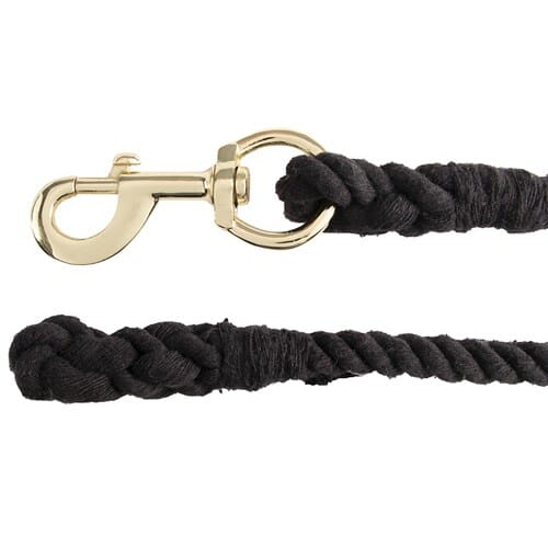 Lead Rope Poly Cotton Black 7ft