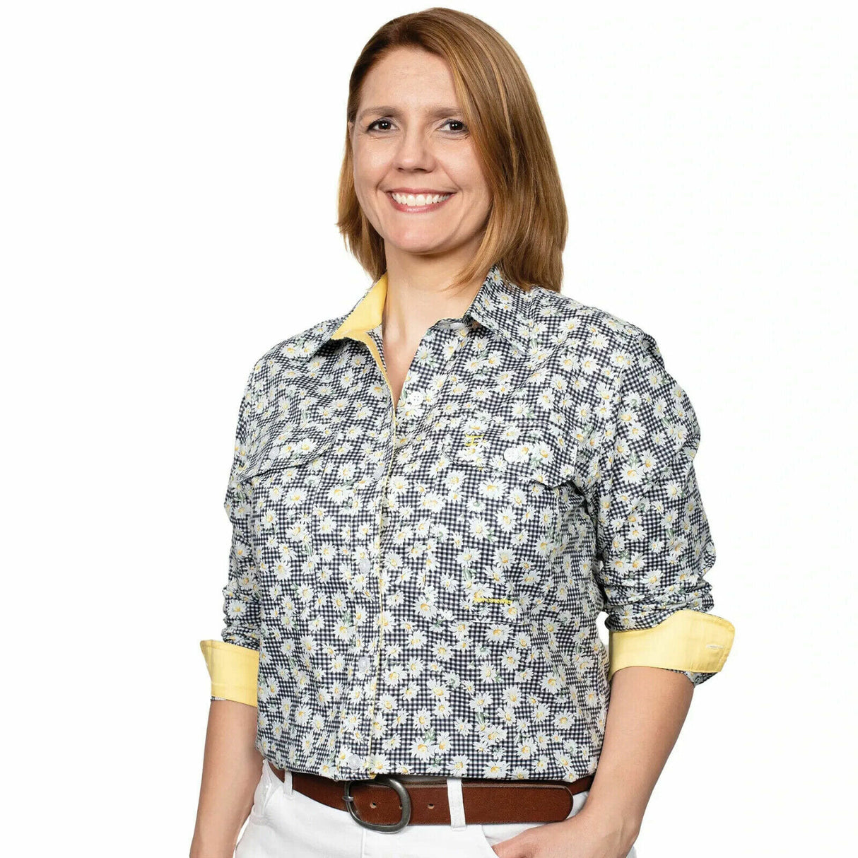 Womens Abbey Print Workshirt White Daisies