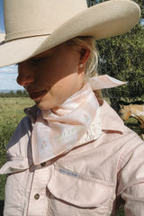 Pink Floral Gingham Bandana