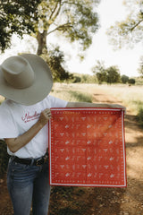 Rodeo Hand Drawn Bandana - Red