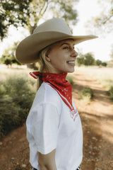 Rodeo Hand Drawn Bandana - Red