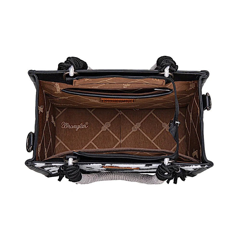 Wrangler Cow Print Tassel Crossbody Bag