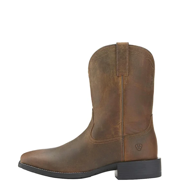 Mens Heritage Roper Wide Square Toe - Powder Brown - Image 3