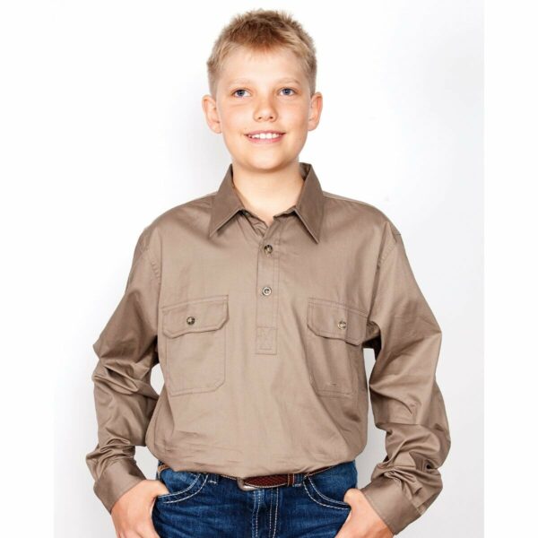 Boys Lachlan Workshirt Dark Brown