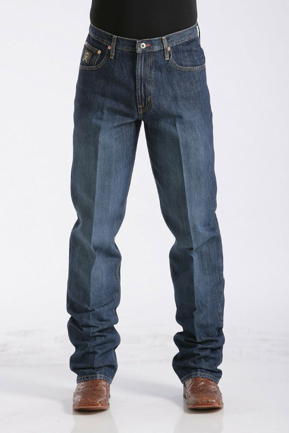 Jeans with black store label