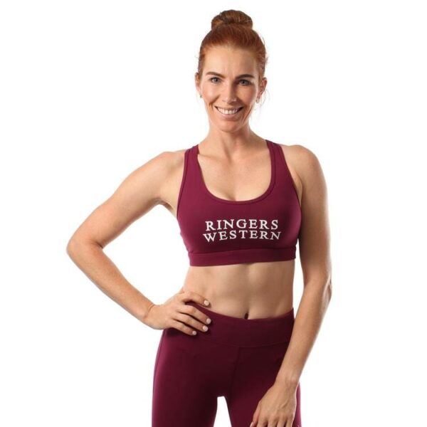 Mattea Womens Full Support Sports Bra burgundy