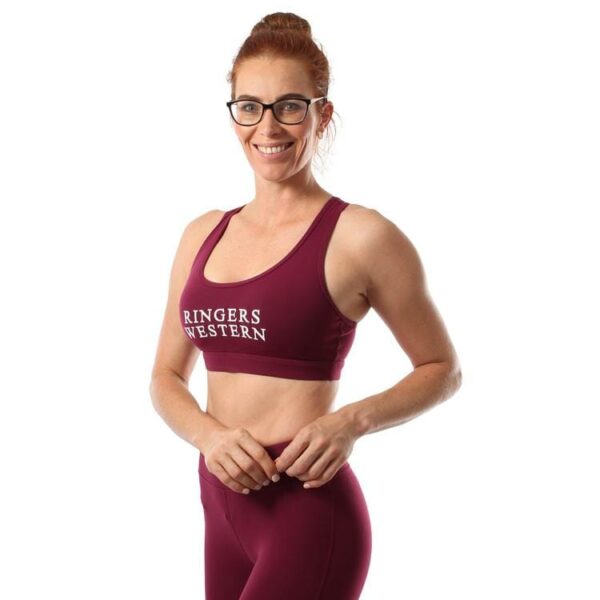 Mattea Womens Full Support Sports Bra burgundy 1