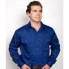 Mens Cameron Workshirt LS 1 2 Cobalt