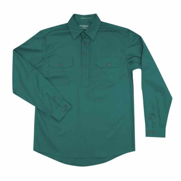 Mens Cameron Workshirt LS 1 2 Dark Green 2