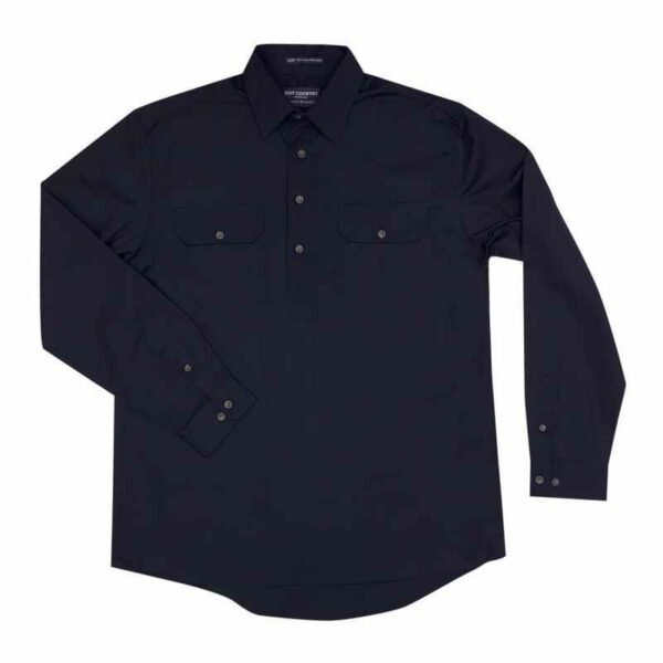 Mens Cameron Workshirt LS 1 2 Navy 2