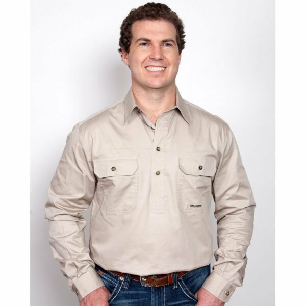 Mens Cameron Workshirt LS 1 2 Stone