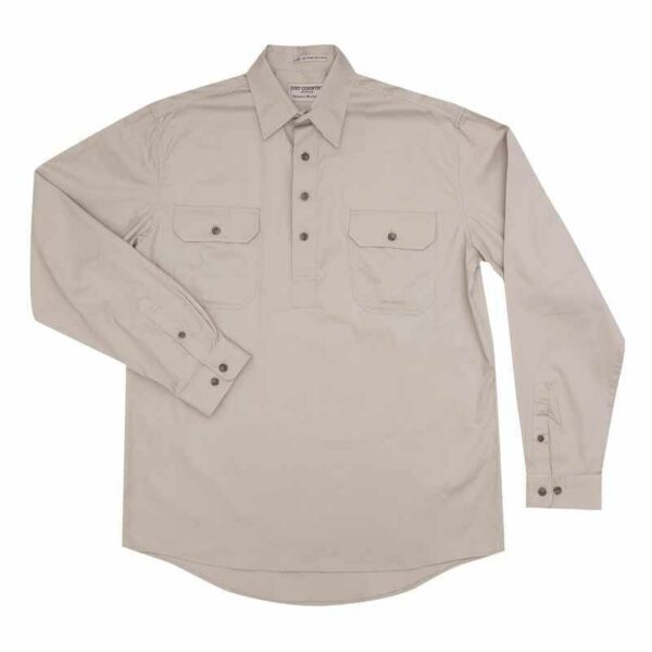 Mens Cameron Workshirt LS 1 2 Stone 2