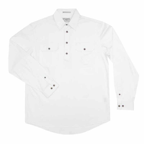 Mens Cameron Workshirt LS 1 2 White 2